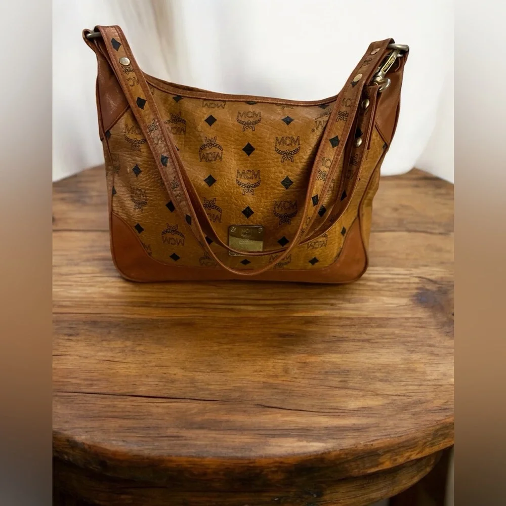MCM vintage cognac hobo crossbody
